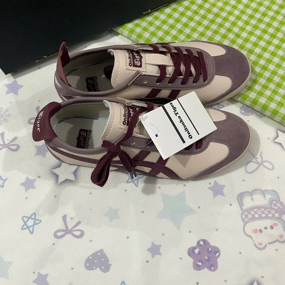 Onitsuka Tiger by Asics Women's Cream & Purple Runner Sneaker